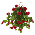 18" Geranium Artificial Plant in Decorative Hanging Frame