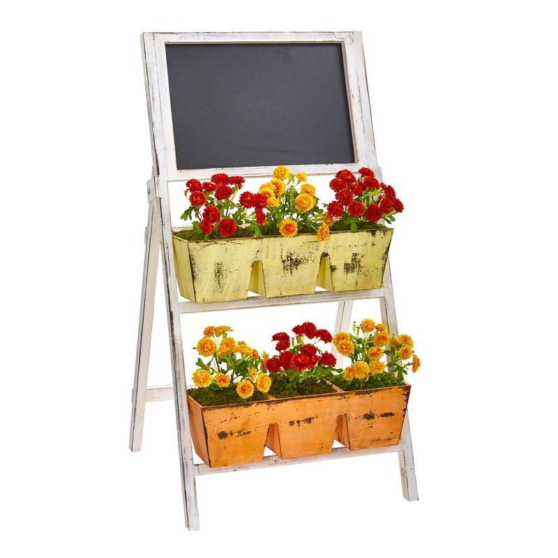 31" Japanese Artificial Plant in Farmhouse Stand and Chalkboard