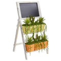31" Succulent Garden Artificial Plant in Farmhouse Stand with Chalkboard
