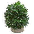 30" Bamboo Palm Artificial Plant in Stone Planter
