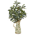 23" Olive Artificial Plant in Vase in Floral Pitcher