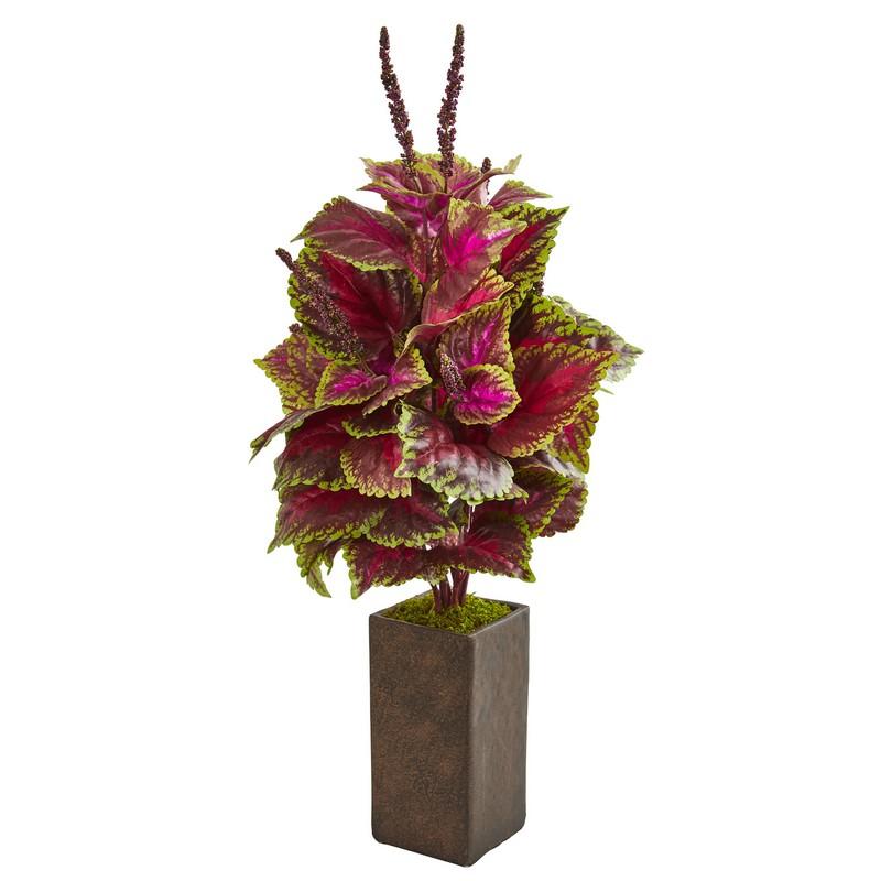 32" Coleus Artificial Plant in Brown Vase