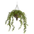 43" Ivy Artificial Hanging Plant in Hanging Metal Bowl
