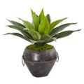 15" Agave Succulent Artificial Plant in Decorative Planter
