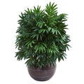 32" Bamboo Palm Artificial Plant in Metal Bowl