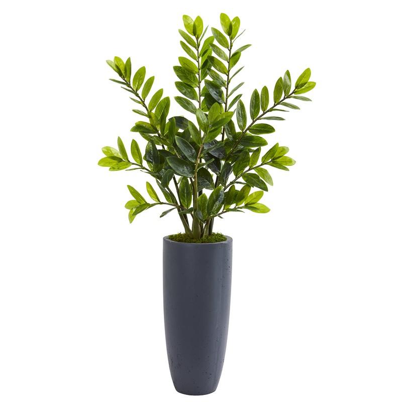 43" Zamioculcas Artificial Plant in Gray Planter