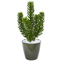 25" Succulent Artificial Plant in Green Planter
