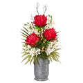 43" Cymbidium Orchid, Succulent and Mixed Flower Artificial Plant