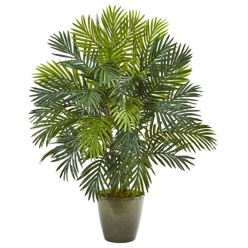 35" Areca Palm Artificial Plant in Green Planter