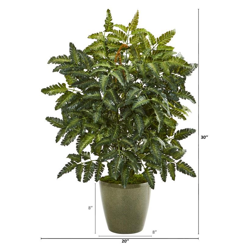 30" Bracken Fern Artificial Plant in Green Planter