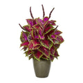 31" Coleus Artificial Plant in Green Planter