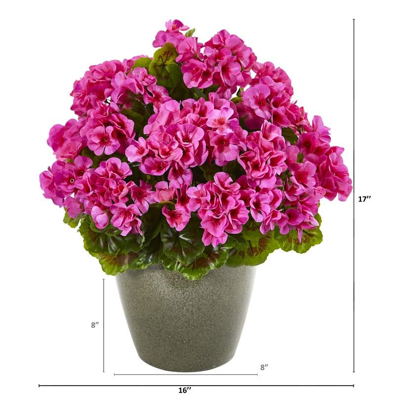 17" Geranium Artificial Plant UV Resistant (Indoor/Outdoor)