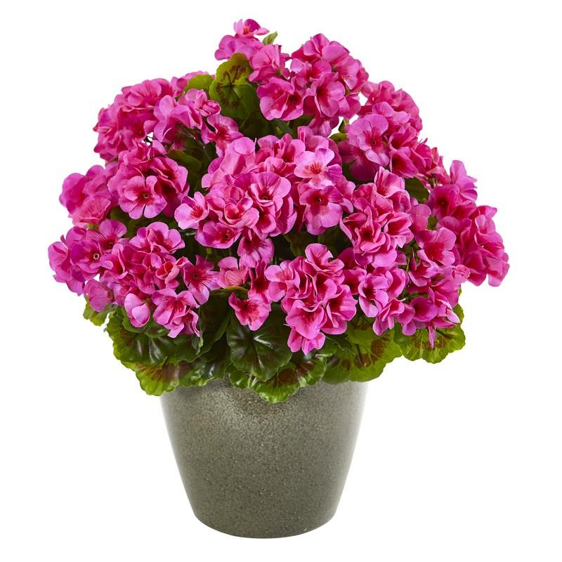17" Geranium Artificial Plant UV Resistant (Indoor/Outdoor)