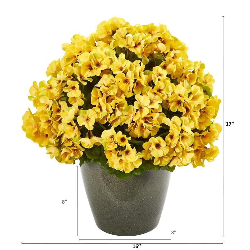 17" Geranium Artificial Plant UV Resistant (Indoor/Outdoor)
