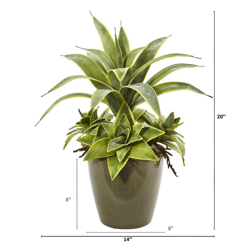 20" Sansevieria Artificial Plant in Planter