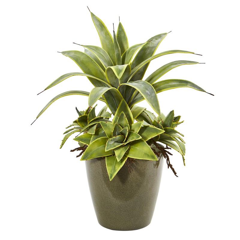 20" Sansevieria Artificial Plant in Planter