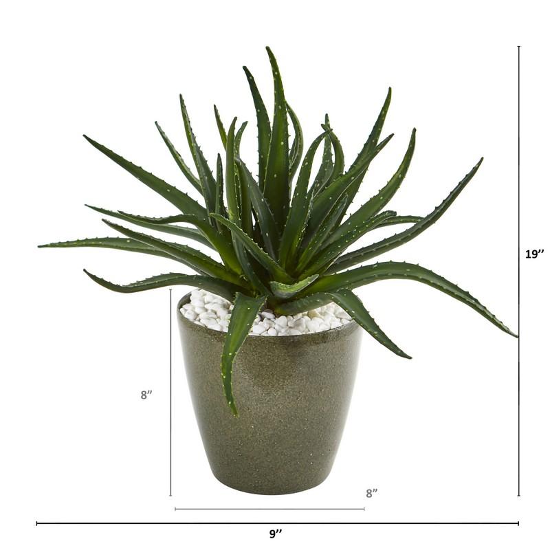 19" Aloe Artificial Plant in Decorative Planter