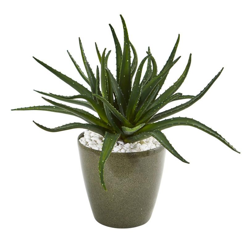 19" Aloe Artificial Plant in Decorative Planter