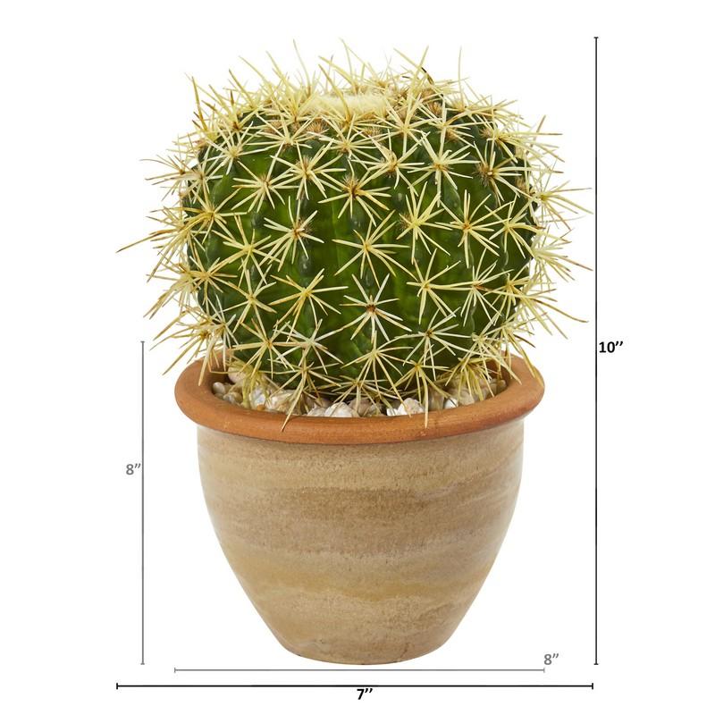 10" Cactus Artificial Plant in Decorative Ceramic Planter