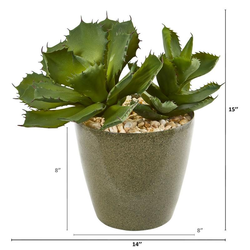 15" Succulent Artificial Plant in Decorative Planter