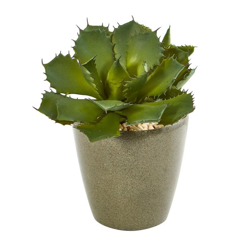 15" Succulent Artificial Plant in Decorative Planter