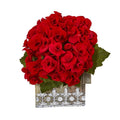 10" Begonia Artificial Plant in Hanging Floral Design House Planter
