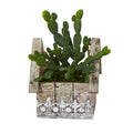 10" Cactus Succulent Artificial Plant in Hanging Floral Design House Planter