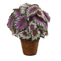 17" Wax Begonia Artificial Plant in Basket