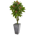 5.5'Plumeria Artificial Tree in Gray Planter UV Resistant (Indoor/Outdoor)