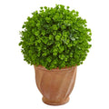 17" Eucalyptus Artificial Ball in Terra Cotta Planter