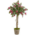 6'Bougainvillea Artificial Tree in Farmhouse Planter