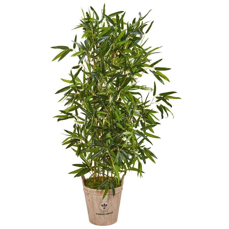 58" Bamboo Artificial Tree in Farmhouse Planter (Real Touch)