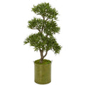 41" Bonsai Styled Podocarpus Artificial Tree in Metal Planter