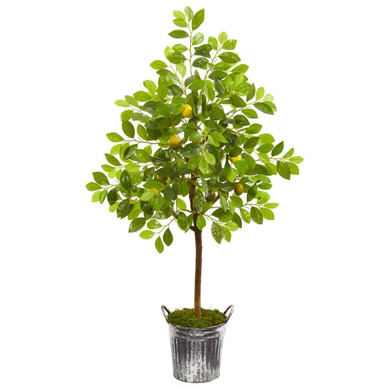 54" Lemon Artificial Tree in Vintage Metal Bucket