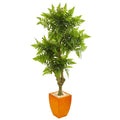 75" Boston Fern Artificial Tree in Planter UV Resistant (Indoor/Outdoor)