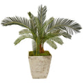 31" Cycas Artificial Plant in White Planter