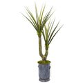 71" Yucca Artificial Plant in Metal Planter