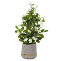 26" Stephanotis Artificial Plant in Stoneware Planter