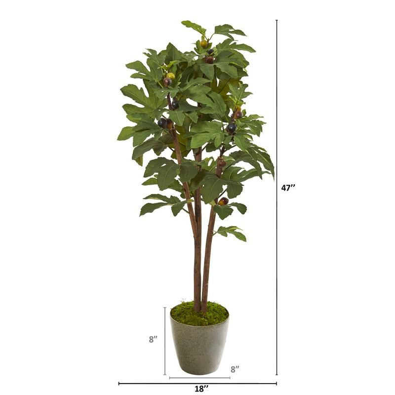 47" Fig Artificial Tree in Green Planter