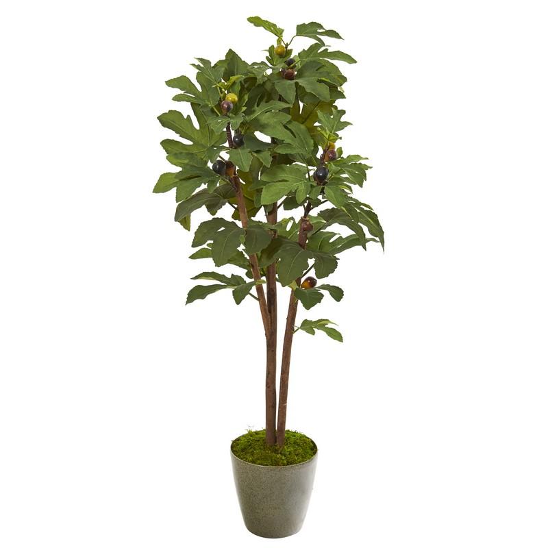 47" Fig Artificial Tree in Green Planter