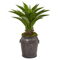 37" Agave Artificial Plant in Metal Planter