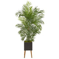 6'Areca Artificial Palm Tree in Black Planter with Stand UV Resistant (Indoor/Outdoor)
