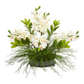 Cymbidium Orchid and Zamioculcas Artificial Arrangement