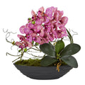 Phalaenopsis Orchid Artificial Arrangement in Decorative Planter