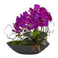 Phalaenopsis Orchid Artificial Arrangement in Decorative Planter