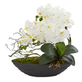Phalaenopsis Orchid Artificial Arrangement in Decorative Planter