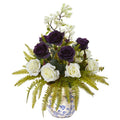 Rose, Thistle and Grass Artificial Arrangement in Vase
