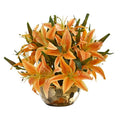 Lily Artificial Arrangement in Gold Vase