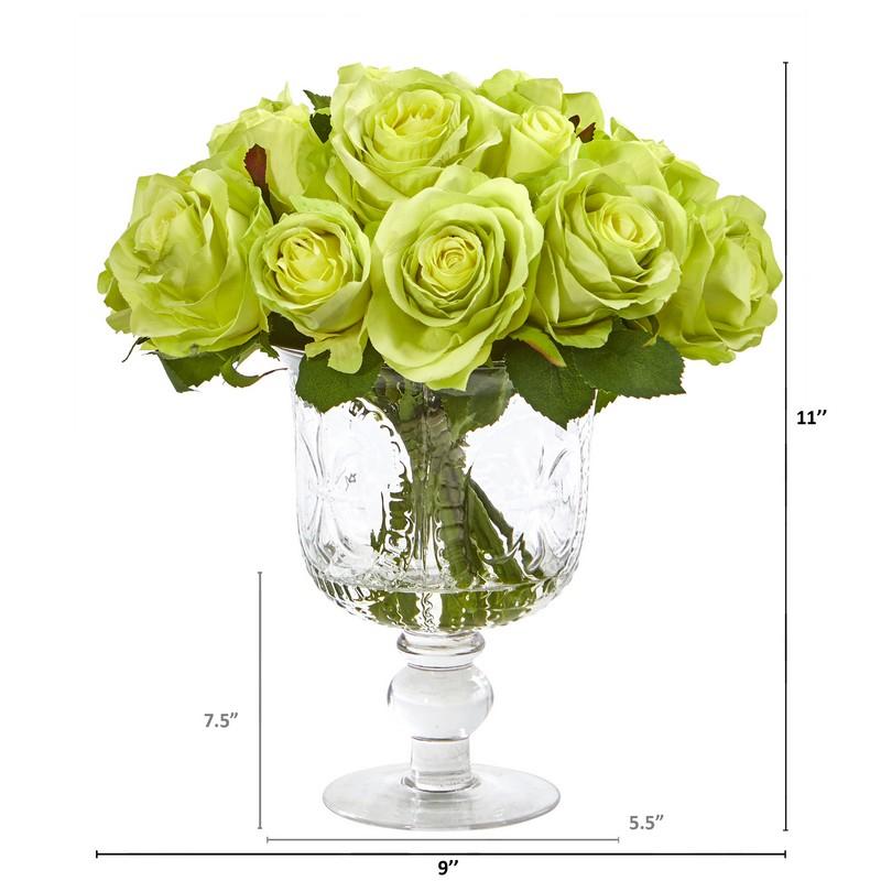 Rose Artificial Arrangement in Royal Glass Urn