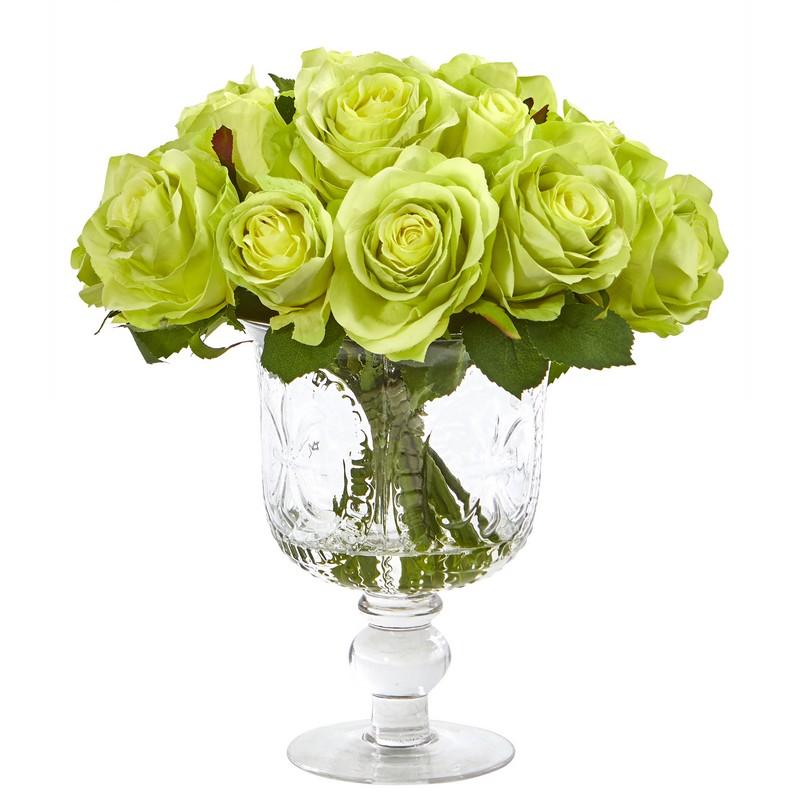 Rose Artificial Arrangement in Royal Glass Urn